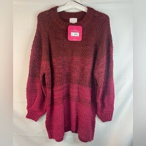 NWT Isabell Maternity sweater in maroon and pink. Very cute and cozy!